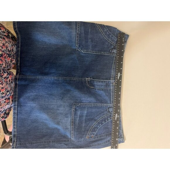 Baccini Sz 16W Medium Wash Denim Jean Miniskirt Boho - Picture 6 of 8